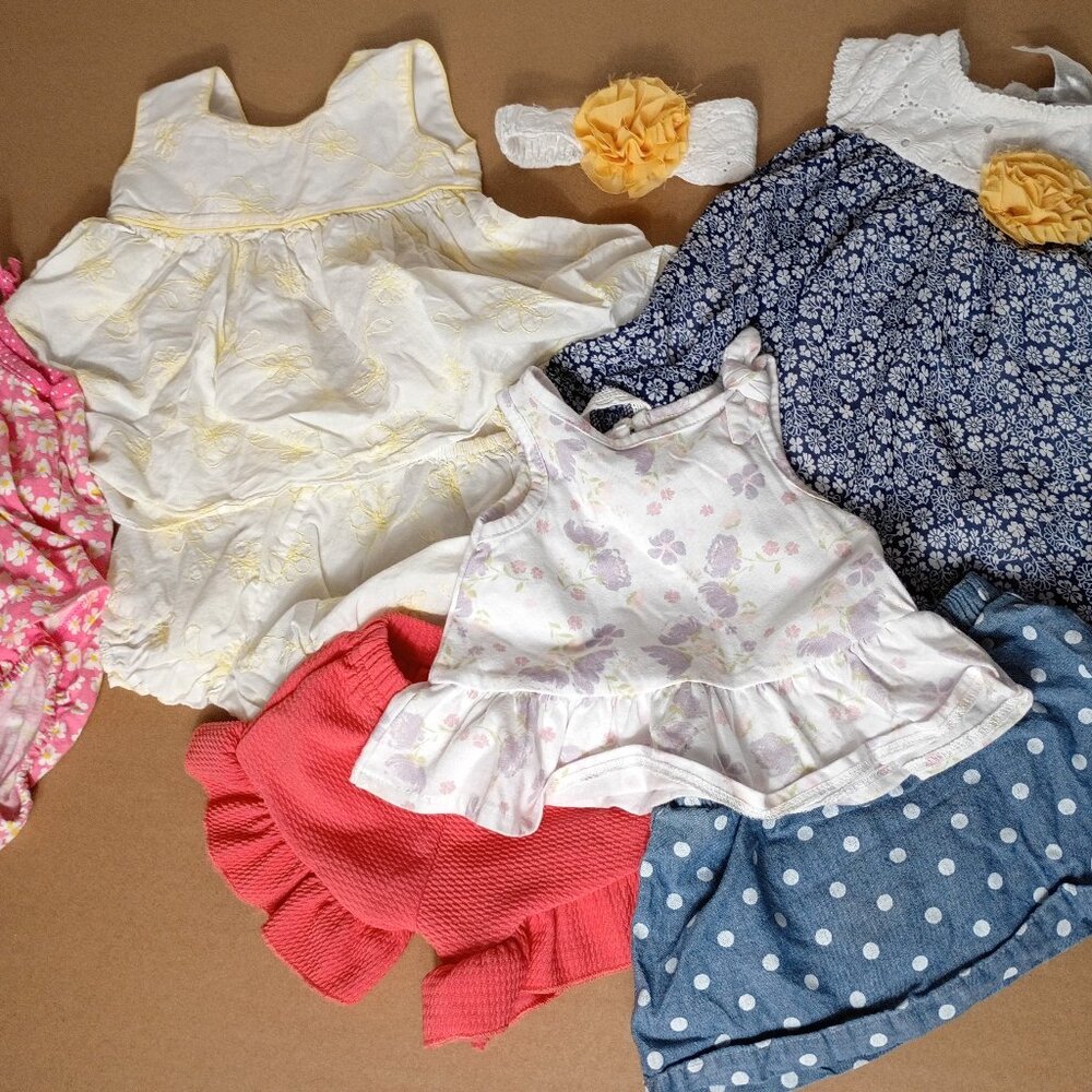 8 Piece Baby Girls 6 Months Summer Spring Clothing Lot Strasburg Dresses Carters